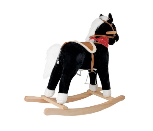 Black and white rocking horse Sounds Moves Snout Tail 74 cm