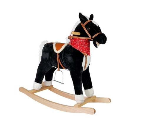 Black and white rocking horse Sounds Moves Snout Tail 74 cm