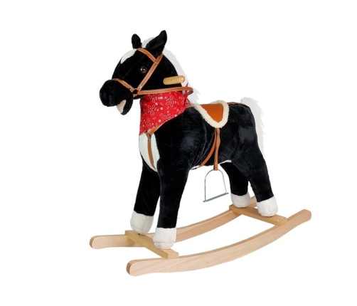 Black and white rocking horse Sounds Moves Snout Tail 74 cm