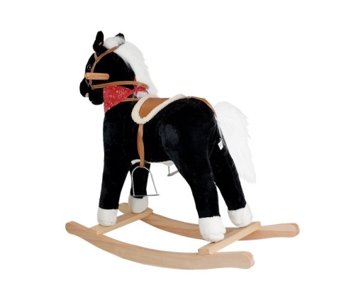 Black and white rocking horse Sounds Moves Snout Tail 74 cm