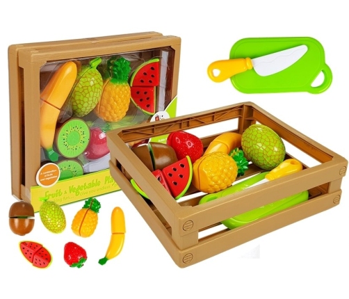 Fruits Set for Cutting Indredients in a Basket