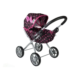 Doll Stroller Alice Black-Pink Dotted