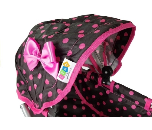 Doll Stroller Alice Black-Pink Dotted