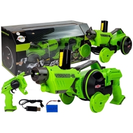 Gun Launcher Car 2 in 1 Remotely Operated Foam Discs Green