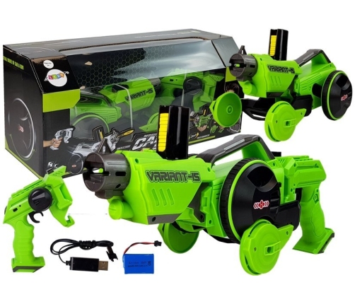 Gun Launcher Car 2 in 1 Remotely Operated Foam Discs Green