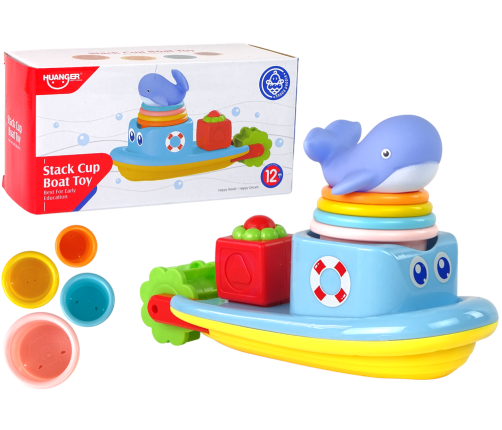 Whale Ship Pyramid Water Toy Set