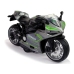 Sports Motorcycle Grey Green Stripes 1:12 Pull-Back Drive Sound Lights