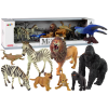 Africa Wild Animals Figure Set Zebra Gorillas Parrot