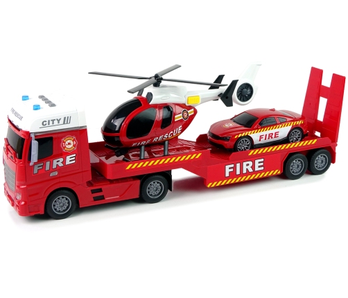 Fire Brigade Set Truck Helicopter Sound Lights