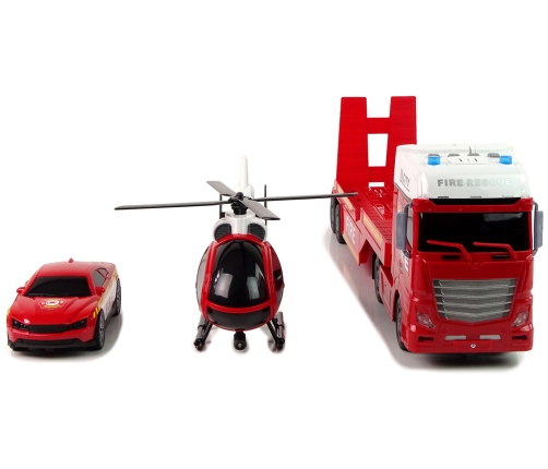 Fire Brigade Set Truck Helicopter Sound Lights