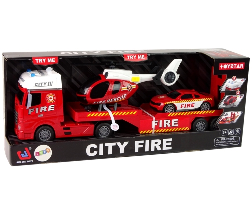 Fire Brigade Set Truck Helicopter Sound Lights