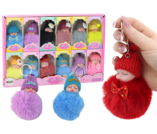 Pompom Doll Keychain Pendant for Keys Handbags Mix