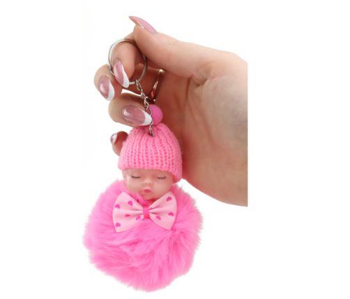 Pompom Doll Keychain Pendant for Keys Handbags Mix