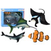 Set of Sea Animal Figures Shark Dolphin Stingray 5 pcs