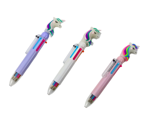 Multicolor Unicorn Automatic Pen 6 Colors Mix