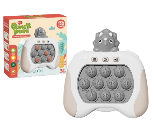 Triceratops Pop It Battery Operated Lights Sounds Sensory Game Gray