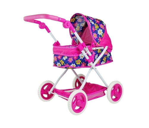 Children's Toy Dolls Pram Adjustable Handle Big Wheels