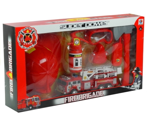 Firefighter Set Firetruck Helmet Extinguisher