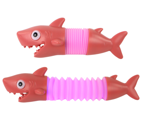 Shark Stretching Antistress Glowing Pop Tube