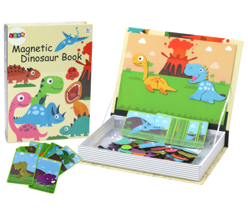 Magnetic Puzzle Book Dinosaurs Puzzle Cards Puzzle 64 pieces.