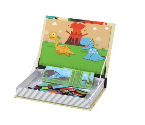 Magnetic Puzzle Book Dinosaurs Puzzle Cards Puzzle 64 pieces.