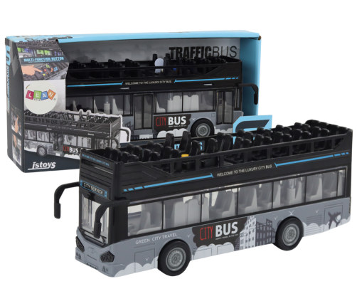 City Bus Double-Decker 1:16 Drive Lights Sounds Black