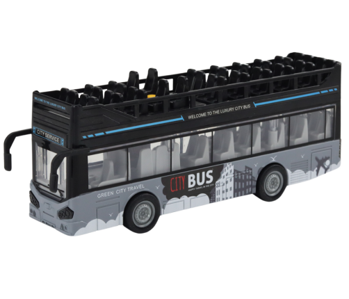 City Bus Double-Decker 1:16 Drive Lights Sounds Black