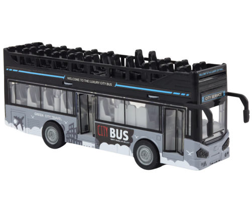 City Bus Double-Decker 1:16 Drive Lights Sounds Black