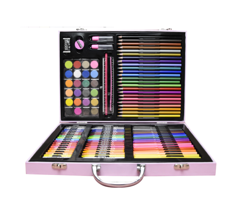 Art Set in a Suitcase with a Unicorn Pink 128 EL