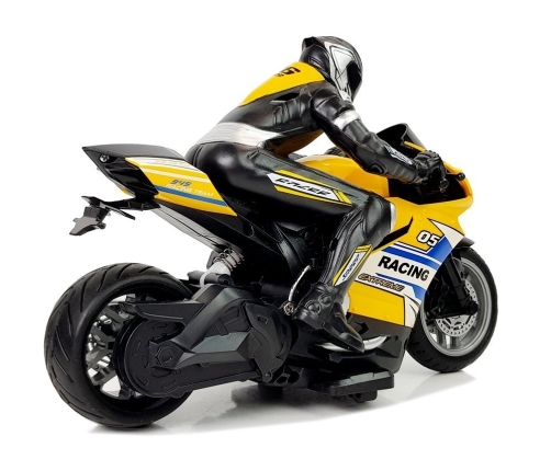 Sports Motorcycle 2.4G Remote Controlled Racer Range 35m Yellow