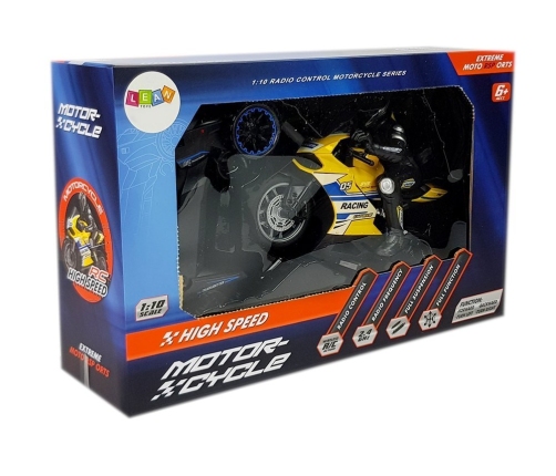 Sports Motorcycle 2.4G Remote Controlled Racer Range 35m Yellow