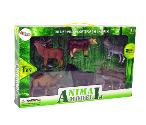 Set of Domestic Animals Forest Deer Cow