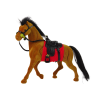 Brown Velvet Horse Red Saddle figurine