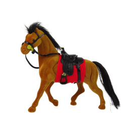 Brown Velvet Horse Red Saddle figurine