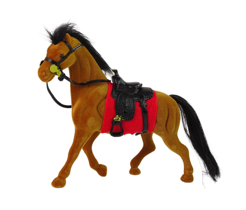 Brown Velvet Horse Red Saddle figurine