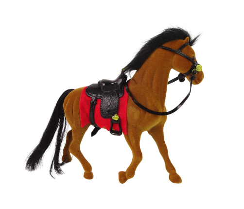 Brown Velvet Horse Red Saddle figurine