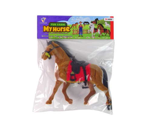 Brown Velvet Horse Red Saddle figurine