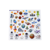 Set of Educational Stickers Space Learning English Book