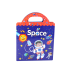 Set of Educational Stickers Space Learning English Book