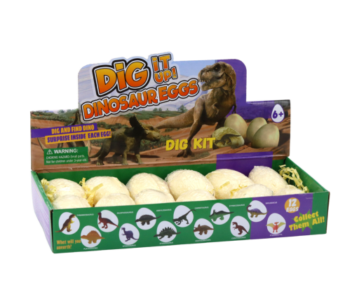 Archaeological Excavation Set Dinosaurs Eggs Cards 12 Pieces