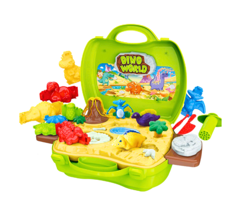 Playdough Dinosaur World In A Suitcase Molds Tools Green