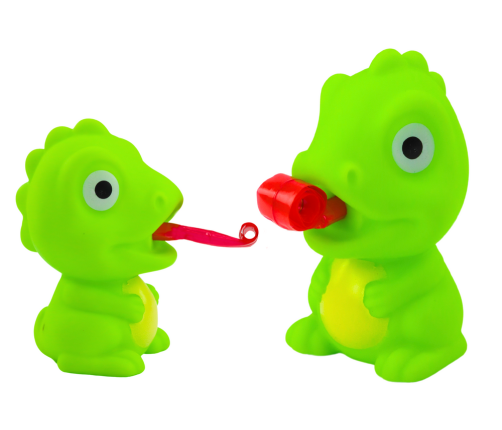 Rubber Dinosaur With Retractable Tongue Green 8CM