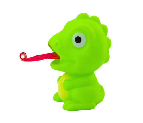 Rubber Dinosaur With Retractable Tongue Green 8CM