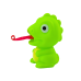 Rubber Dinosaur With Retractable Tongue Green 8CM