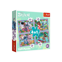 Puzzle 4in1 Crazy Day Lilo & Stitch Trefl 34633