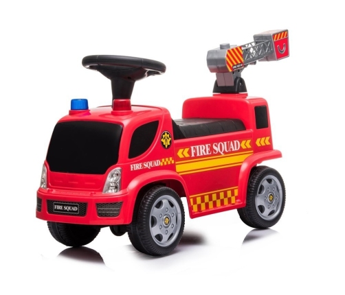 Fire Brigade Riding Vehicle Ladder Soap Bubbles Sounds Roosters