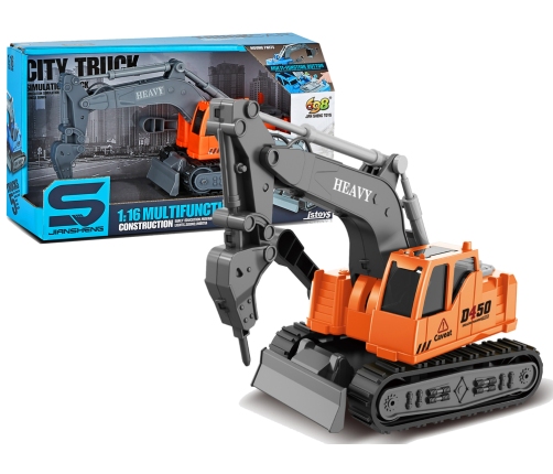 Caterpillar Excavator Drill 1:16 Orange Moving Arm