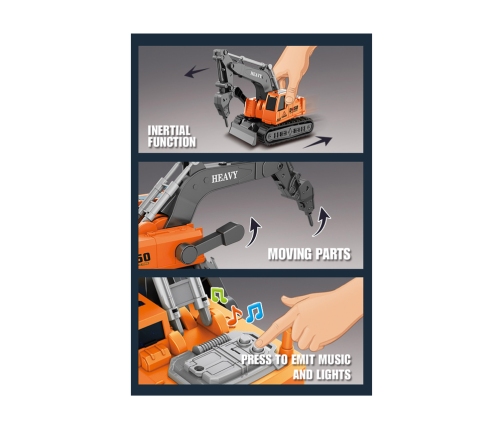 Caterpillar Excavator Drill 1:16 Orange Moving Arm