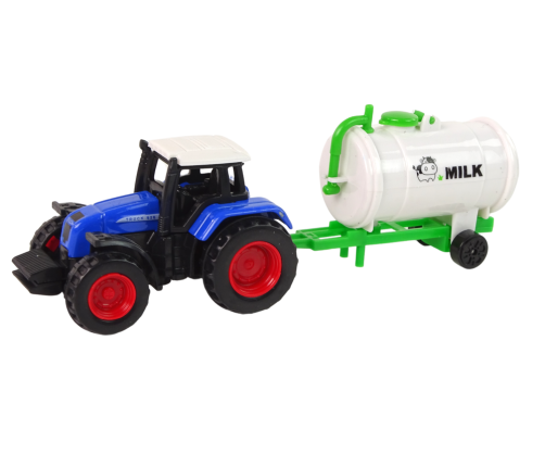 Farm Set Tractor Milk Tank Cow 1:64