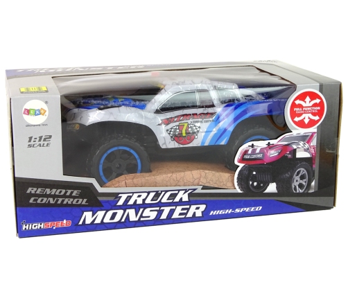 Remote Control Car RC Truck Monster 1:12 White